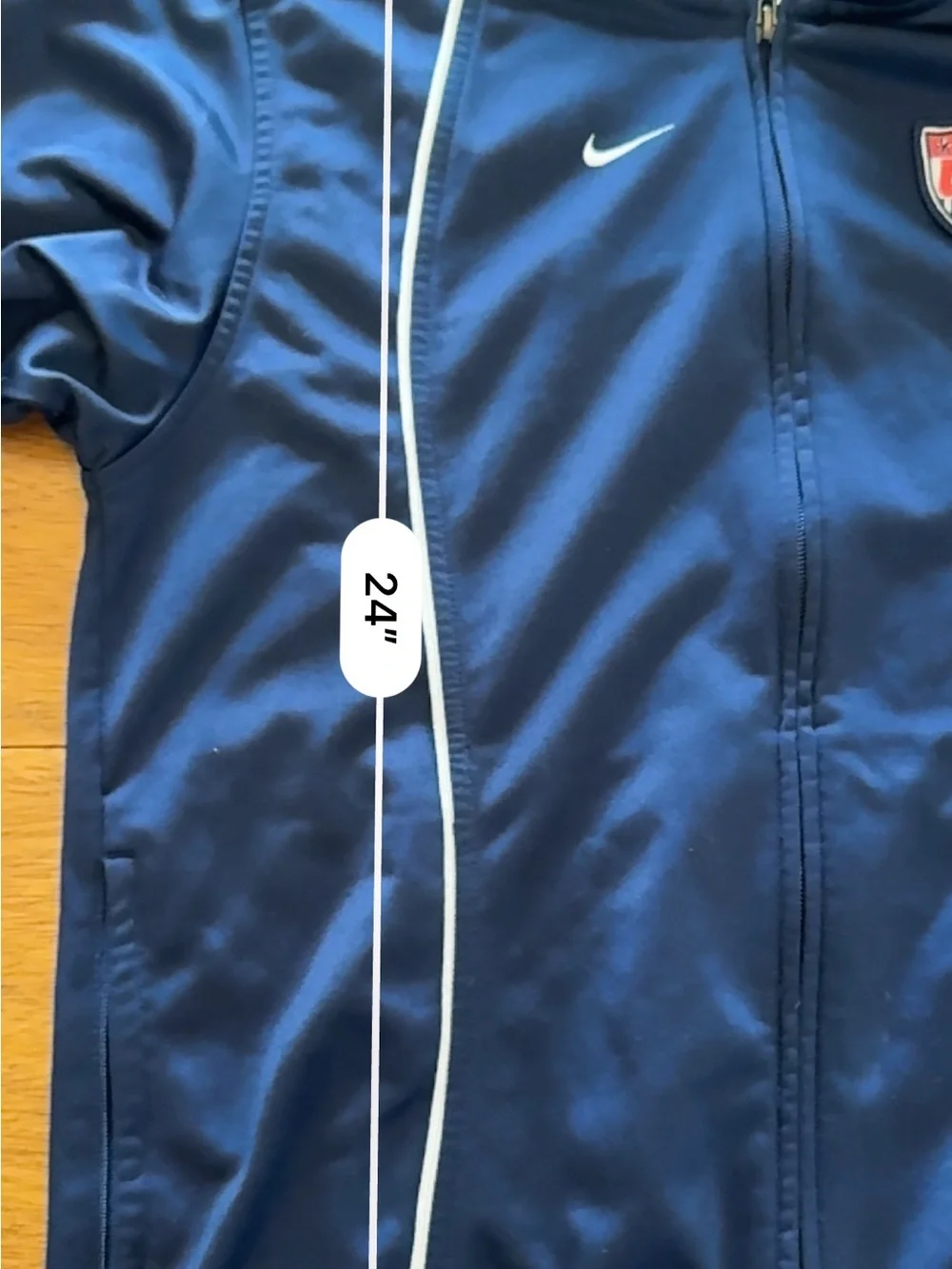 Vintage Nike USWNT USA Soccer Full Zip Hooded Track Jacket Navy Women’s M 8-10